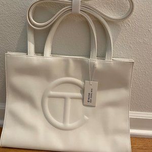 Medium white Telfar shopping bag